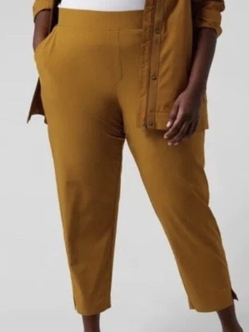 Athleta Brooklyn Ankle Pants Size 16 High Rise Pull On Stretch Pockets UPF Gorp